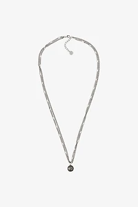 Silver-Tone Layered Necklace with Monogram RC