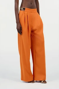 Orange Wide-Leg Trousers With Cut-Out