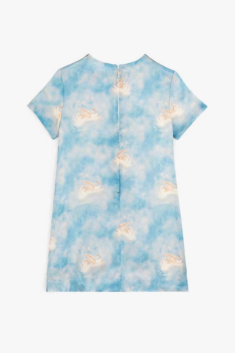 Wild Leda-Print Silk Dress