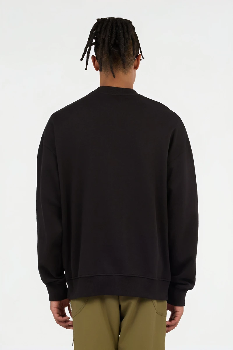 Black Sweatshirt with Tonal Logo Patch
