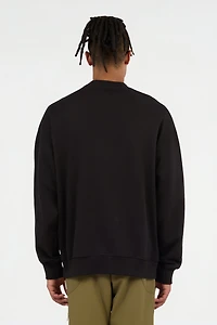 Black Sweatshirt with Tonal Logo Patch