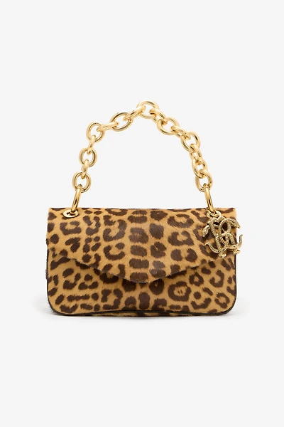 Small Bag With Leopard Skin Print And Chain