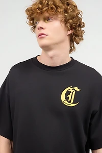 T-Shirt With Floral And Tropical Bird Print