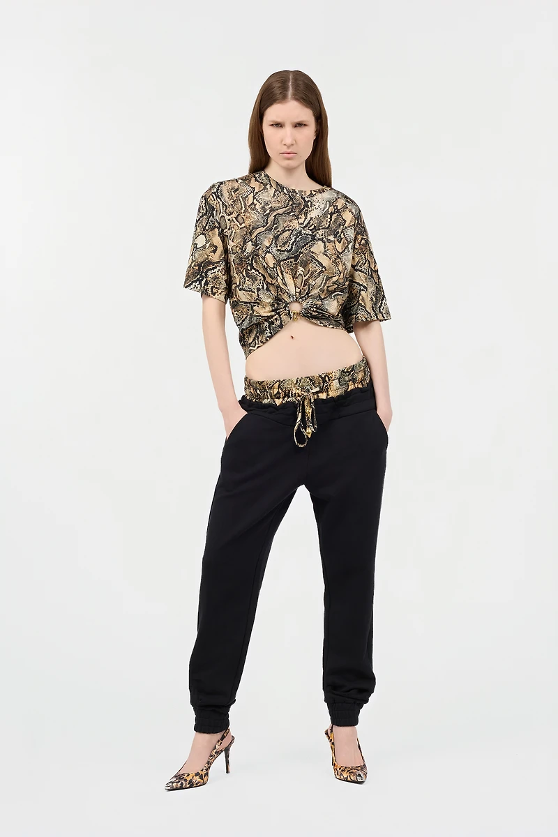 Sports Pants With Python Print Waistband