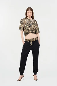 Sports Pants With Python Print Waistband