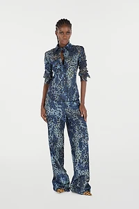 Cotton Shirt With Jaguar Skin Print