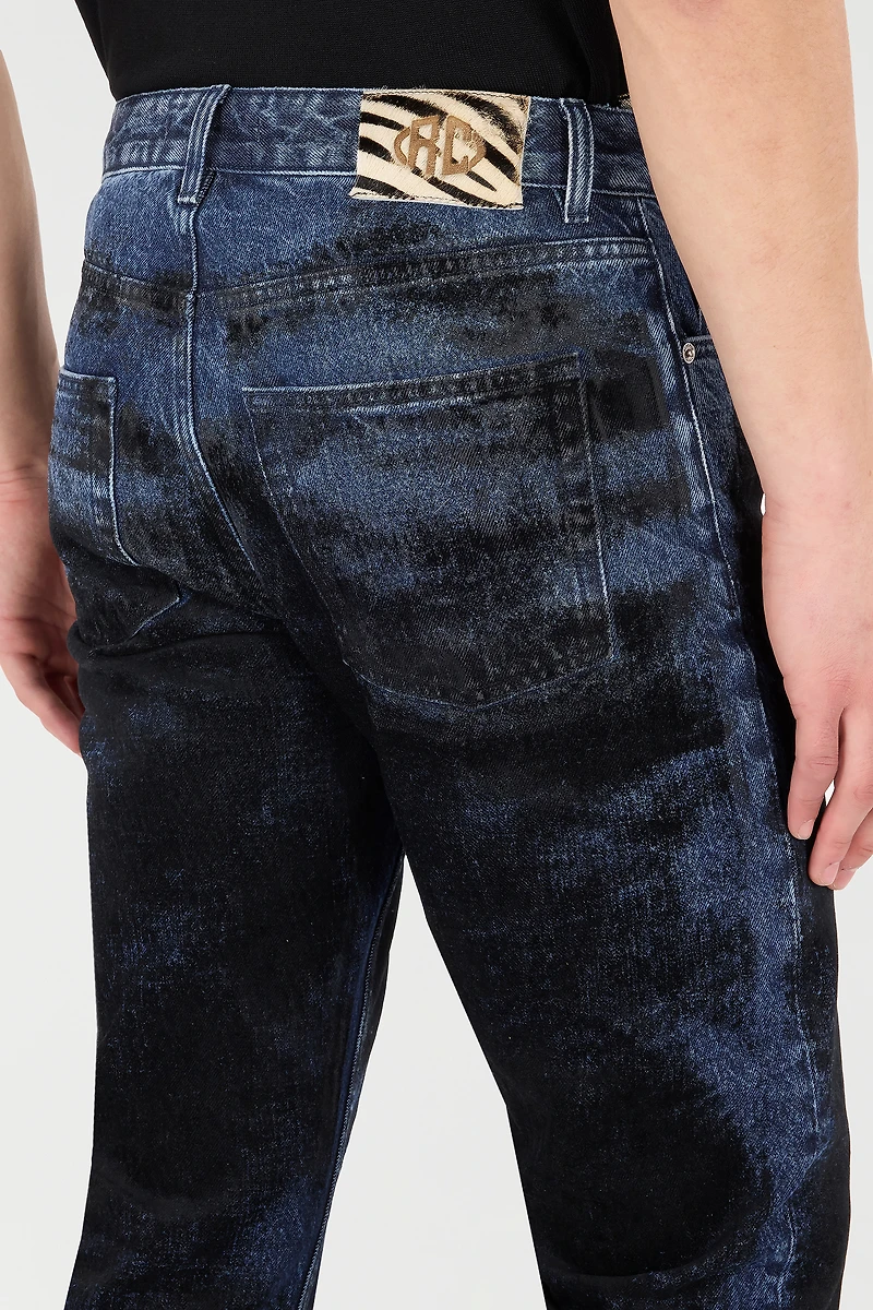 Jeans With Contrasting Discoloration Detailing