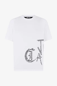 White Cotton T-Shirt With Graphic Print