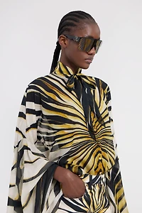 Ray of Gold Print Silk Shirt