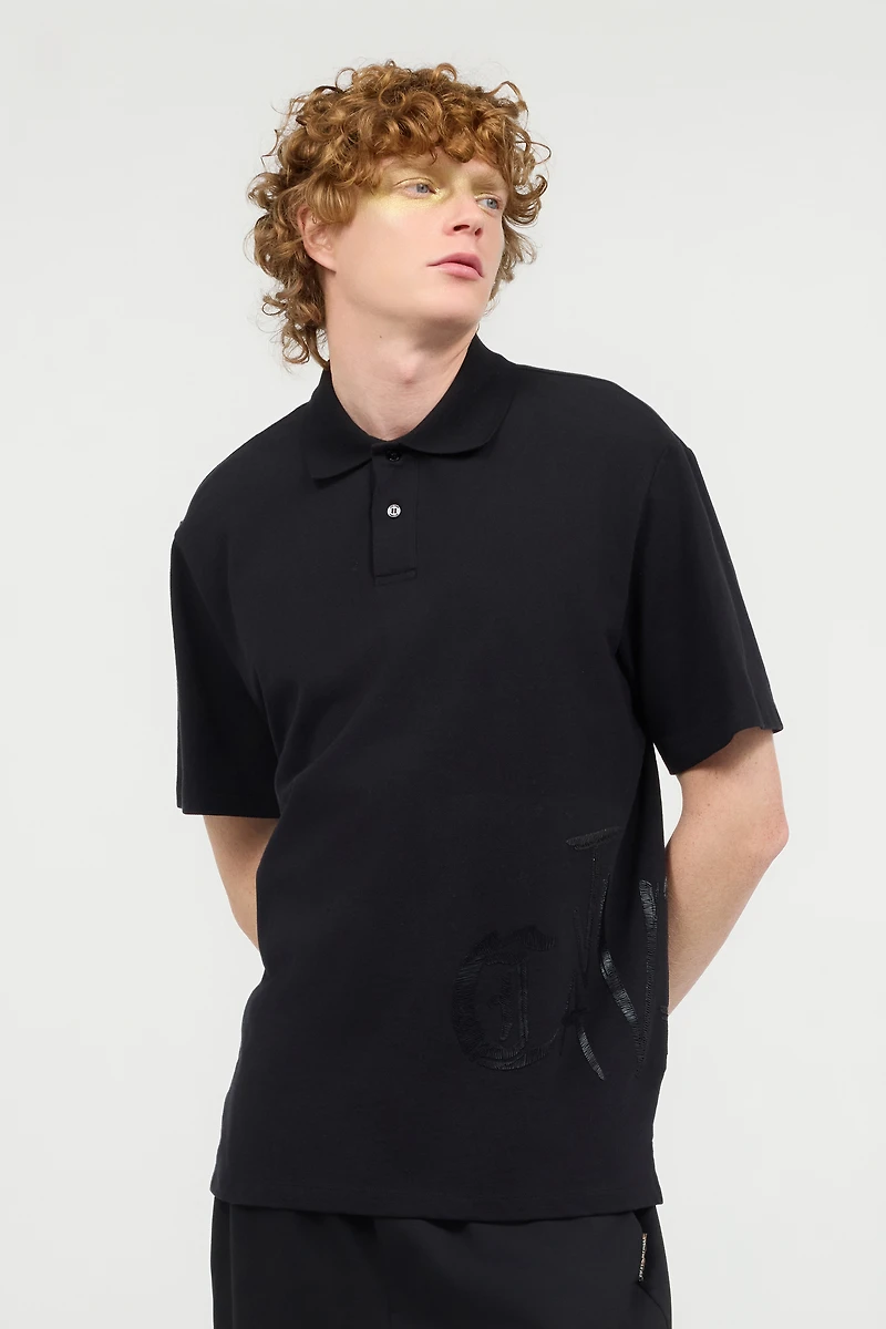 Polo Shirt With Monogram And Lettering