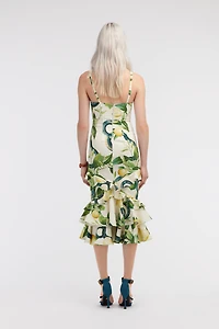 Lemon print midi dress