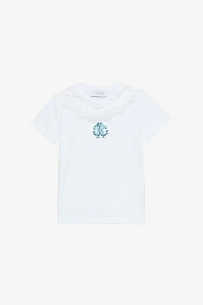 T-Shirt With RC Monogram And Lace