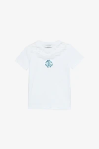 T-Shirt With RC Monogram And Lace