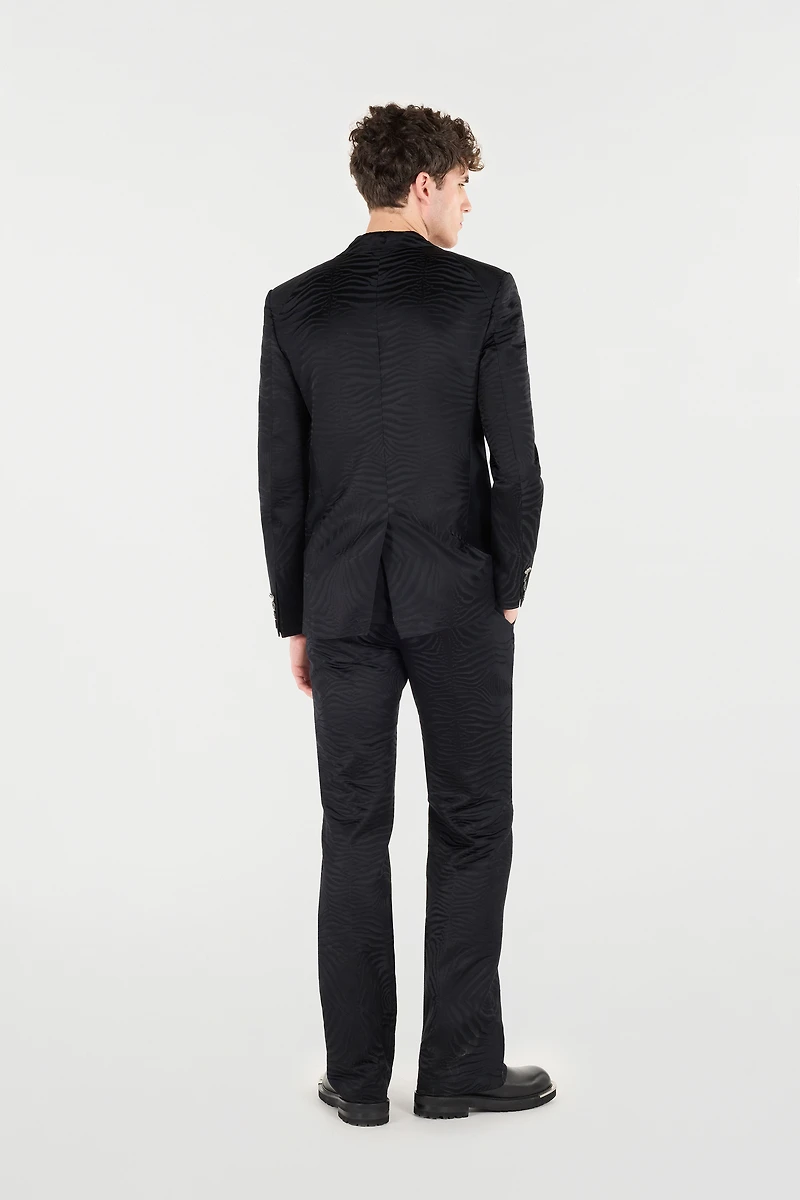 Blazer With Solid-Color Tiger Skin Design