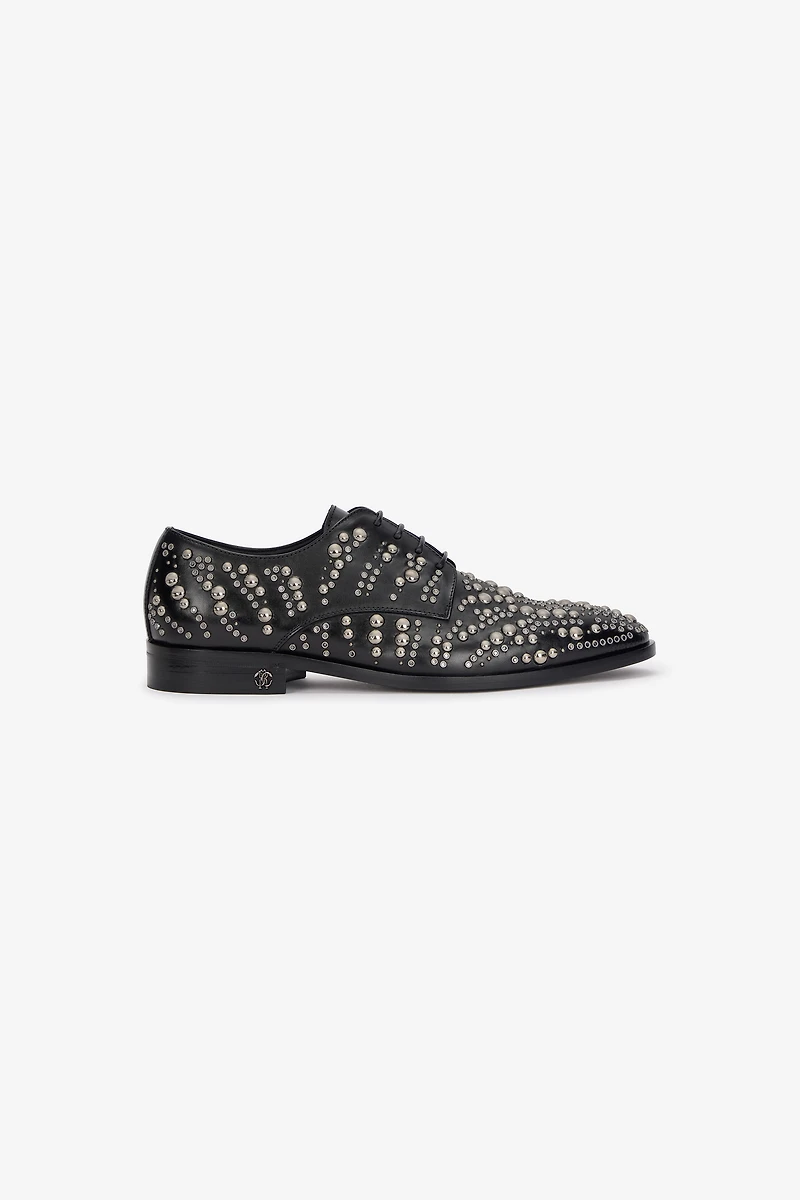 Lace-Up Loafers With Studs