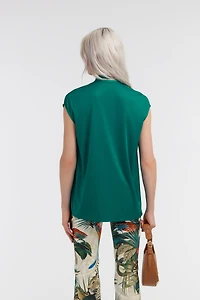 Green Top With Fringed Lavallière
