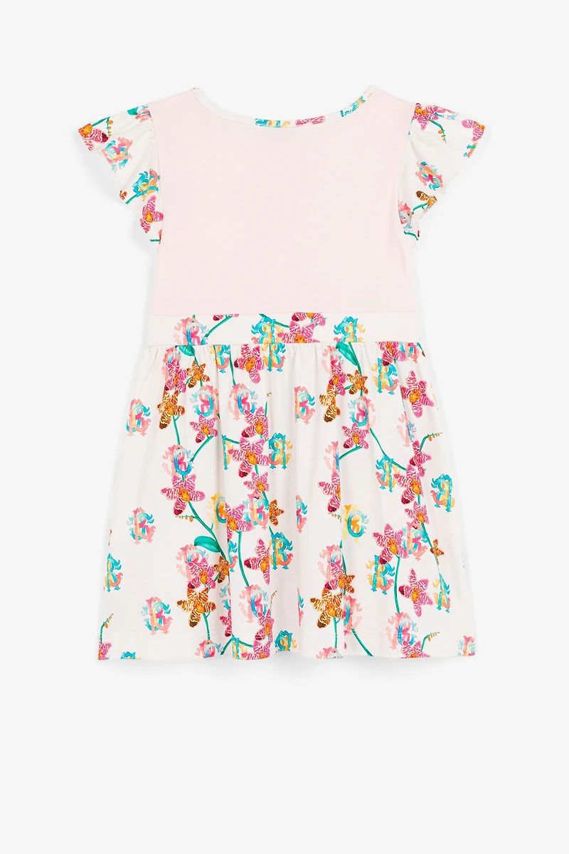 Floral logo-print T-shirt dress