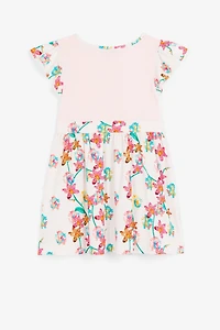 Floral logo-print T-shirt dress