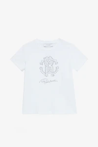 T-Shirt With RC Monogram And Rhinestone Logo