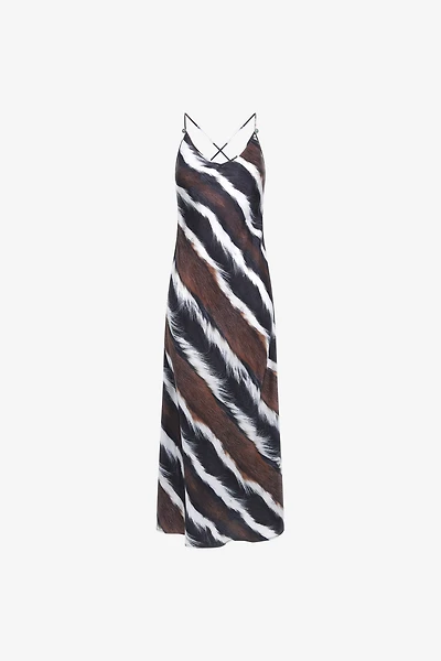 Animalier print slip dress
