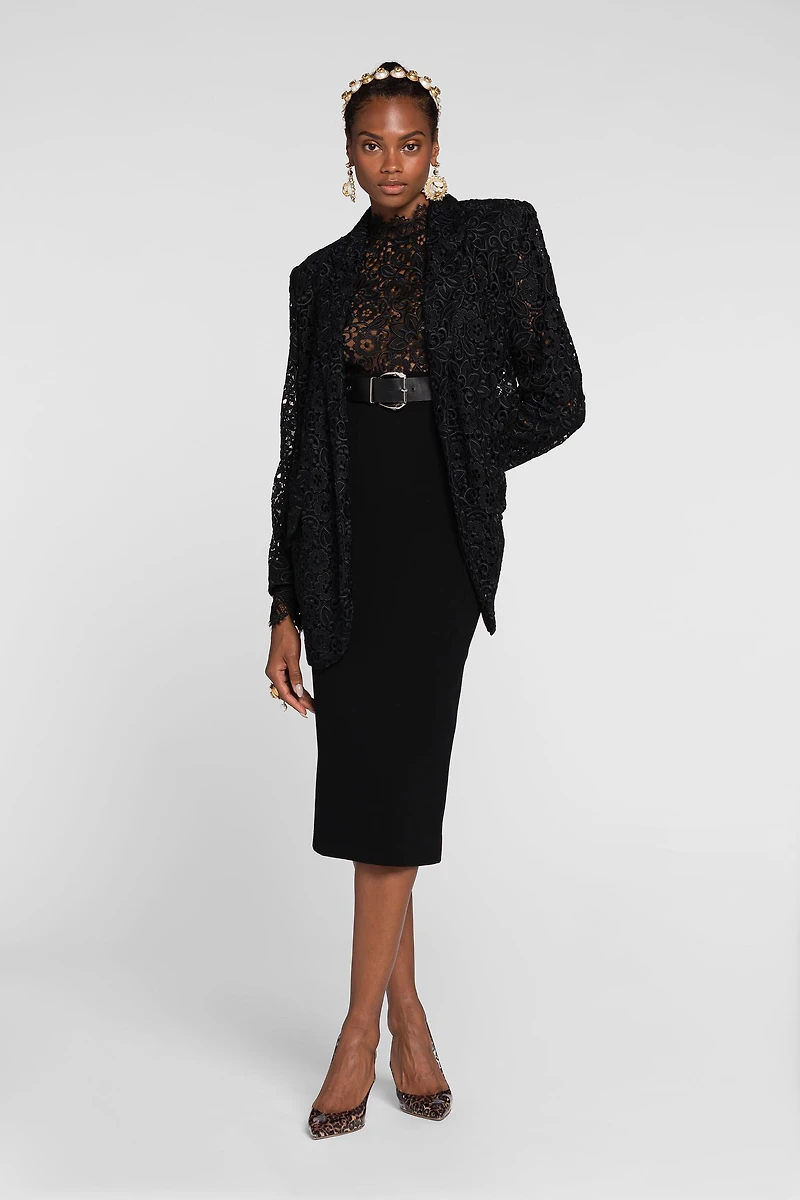 Lace-panel dress