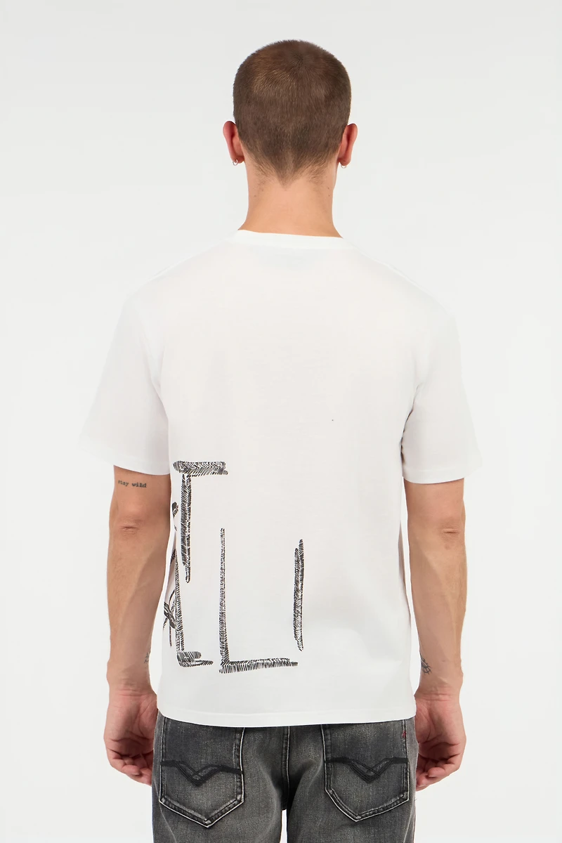 White Cotton T-Shirt With Graphic Print