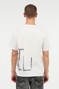 White Cotton T-Shirt With Graphic Print