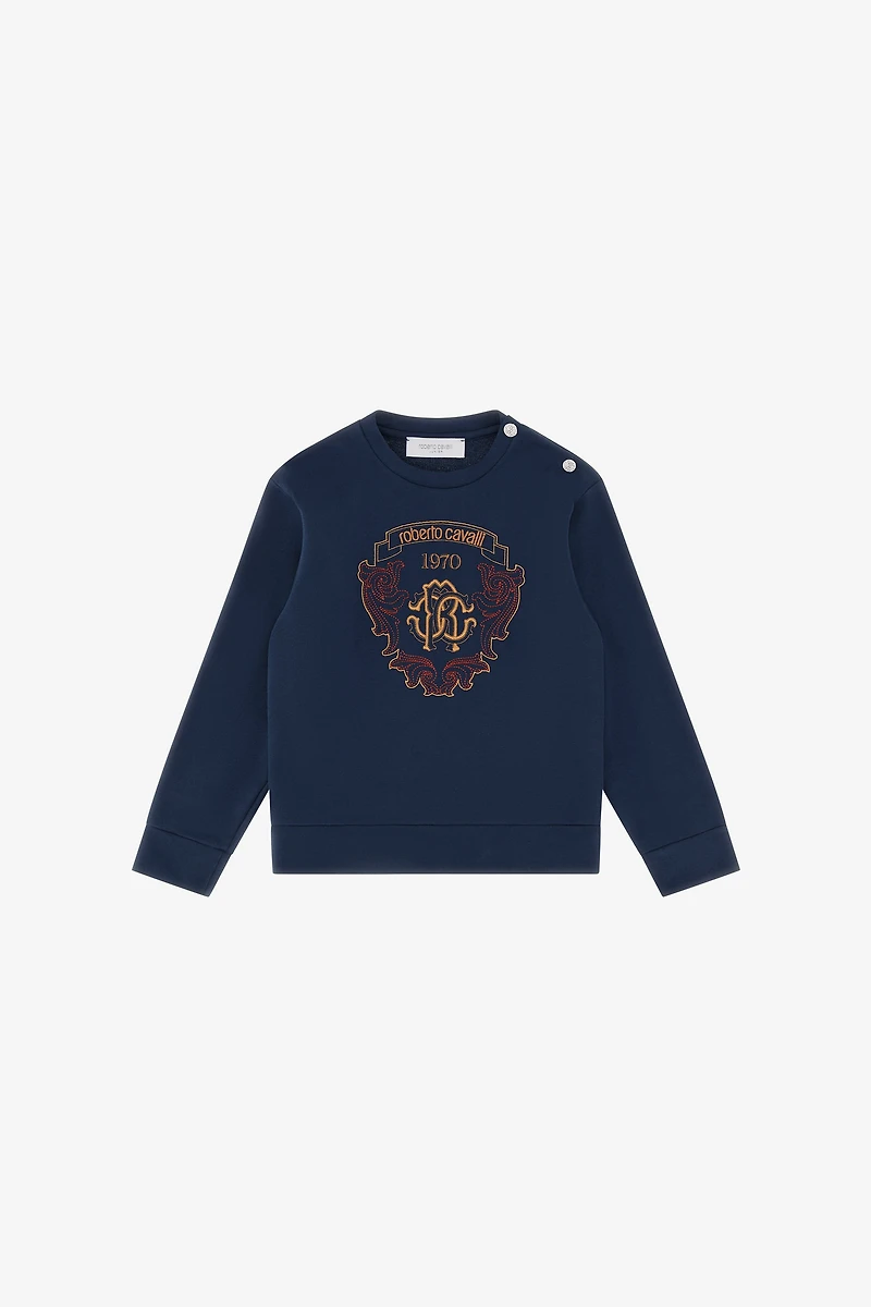 Sweatshirt With Multicolored Crest