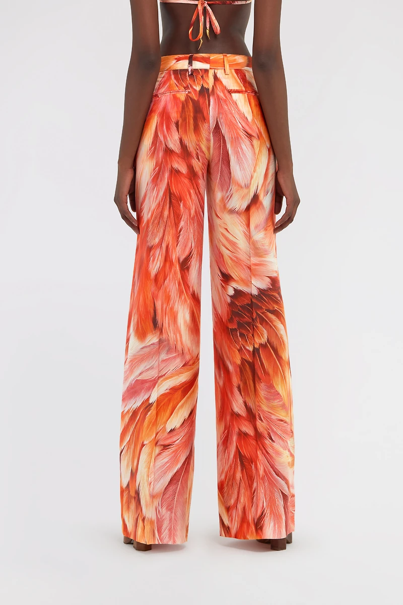 Plumage print trousers