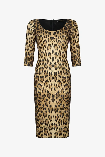 Leopard Print Midi Dress