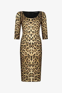 Leopard Print Midi Dress