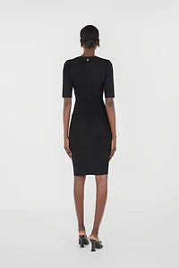 Midi Dress With White Tigress Openwork Detailing