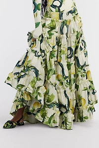 Pleated Lemon print skirt