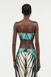 Ray Of Sea Print Bandeau Top