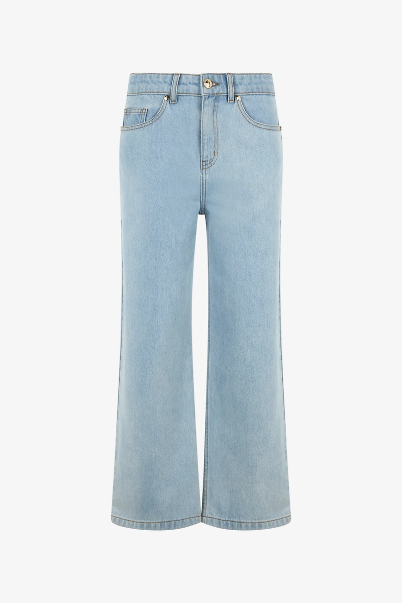Light Wash Culotte Jeans