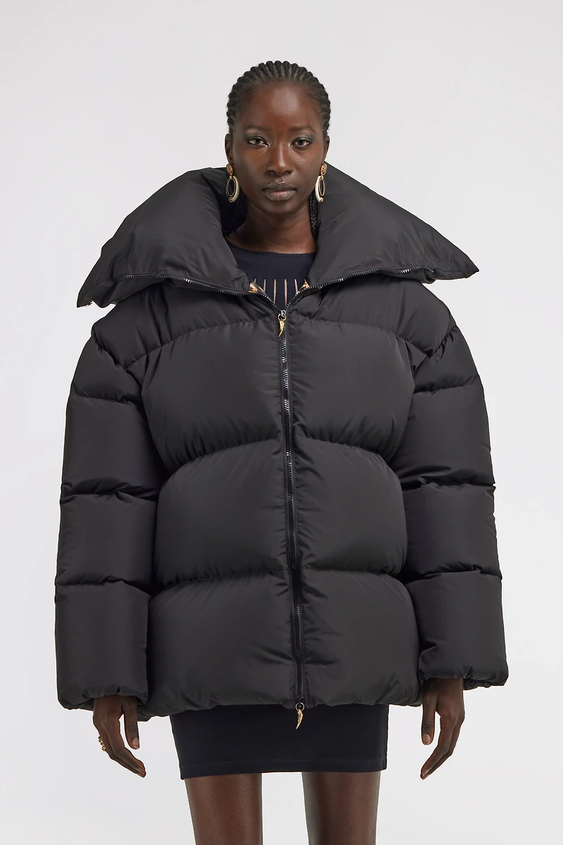 Black High Collar Down Jacket