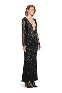 Mosaic embellished fishtail dress
