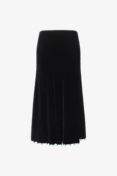 Beaded-trim high-waisted skirt