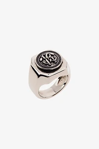 Silver-Tone RC Monogram Signet Ring