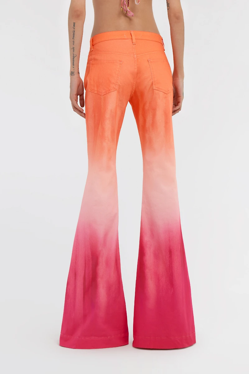 Flared denim