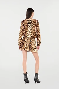 Short Dress With Jaguar Skin Print