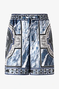Short With Marble Print And Accents