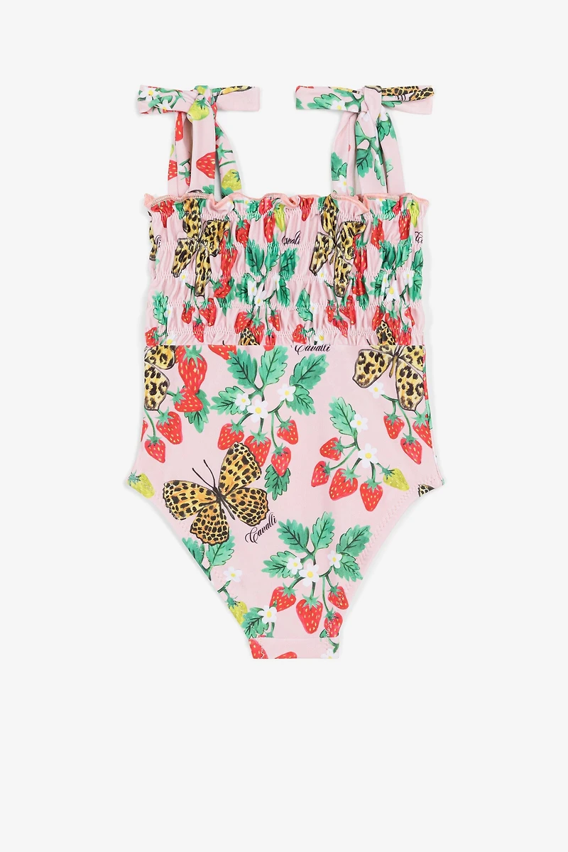 Butterfly And Strawberry-Print Swimsuit