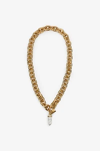 Chain necklace with stone pendant