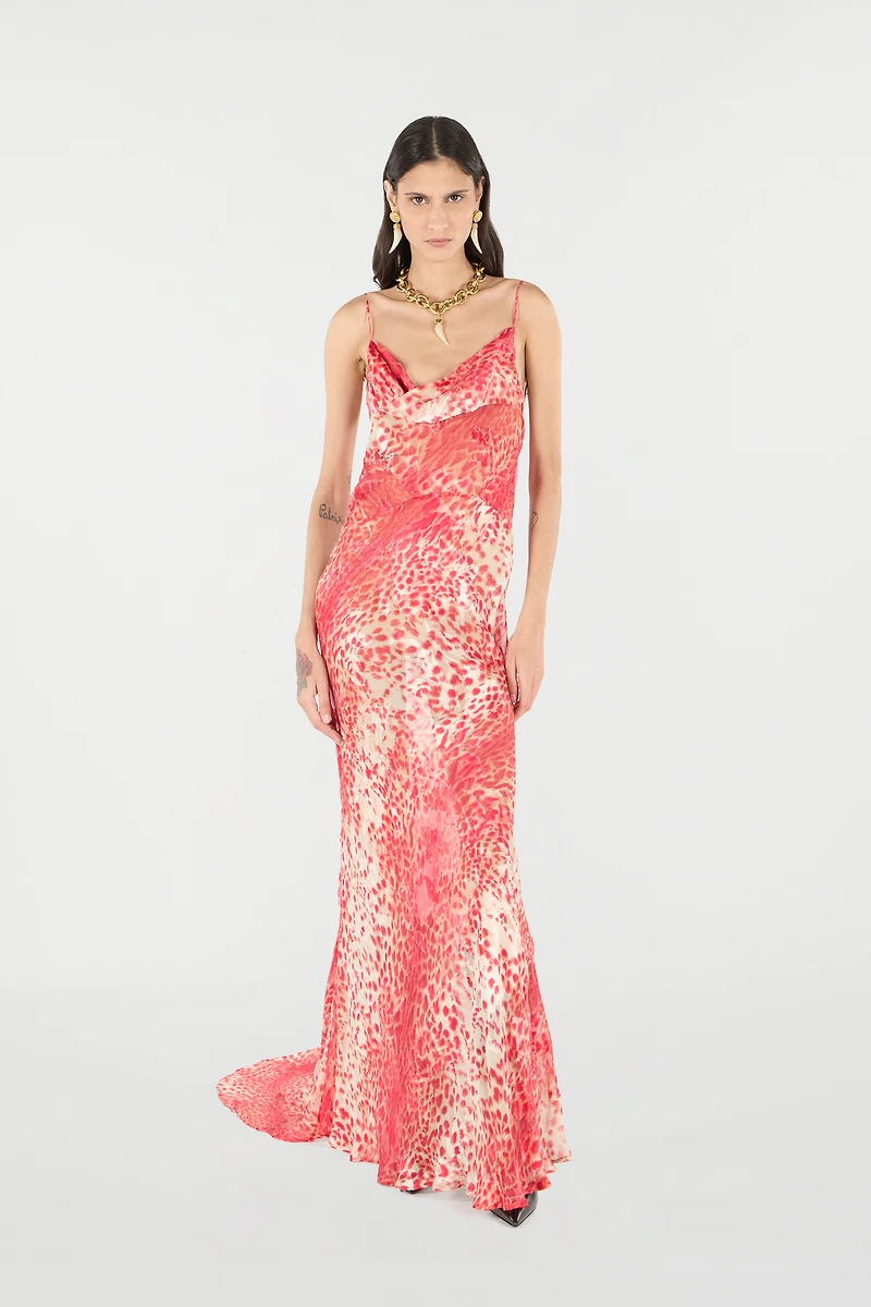 Long Dress With Jaguar Skin Print