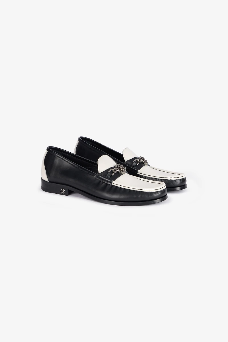 Two-Tone Loafers With Mirror Snake Monogram