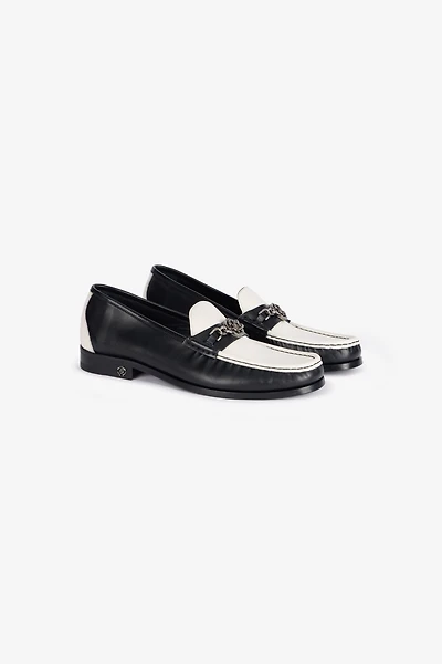 Two-Tone Loafers With Mirror Snake Monogram