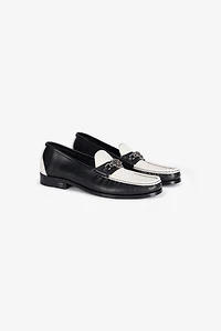 Two-Tone Loafers With Mirror Snake Monogram