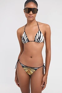 Ray Of Gold Print Swimsuit Bikini Top