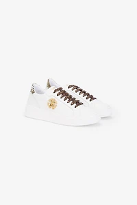 White Sneaker With Leopard Print And RC Monogram